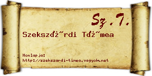Szekszárdi Tímea névjegykártya