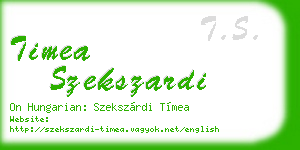 timea szekszardi business card