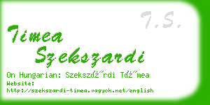 timea szekszardi business card